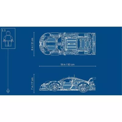 LEGO - Voiture de Course Technic Porsche 911 RSR Détaillée a Constru