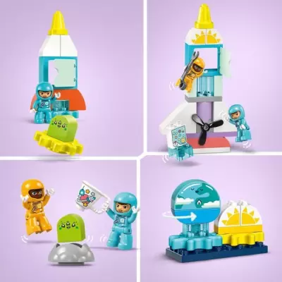 LEGO 10422 DUPLO L'Aventure en Navette Spatiale 3-en-1, Jouet de Const