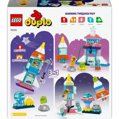 LEGO 10422 DUPLO L'Aventure en Navette Spatiale 3-en-1, Jouet de Const