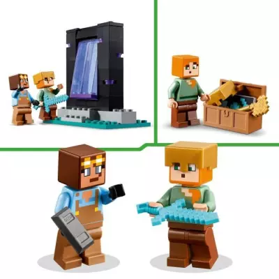 LEGO 21252 Minecraft L'Armurerie, Jouet avec Forge d'Armes avec Person