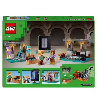 LEGO 21252 Minecraft L'Armurerie, Jouet avec Forge d'Armes avec Person