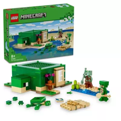 LEGO 21254 Minecraft La Maison de la Plage de la Tortue, Jouet avec Ac