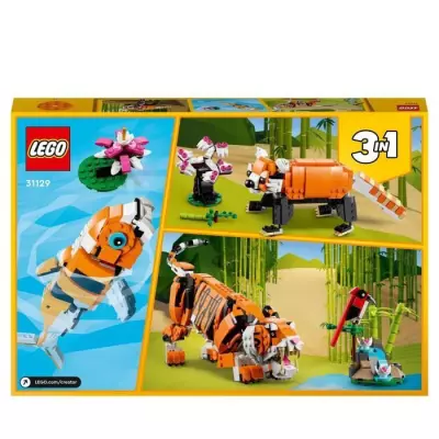 LEGO 31129 Creator 3-en-1 Sa Majesté le Tigre, Jouet et Figurine Anim