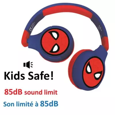 SPIDER-MAN - Casque 2 en 1 Bluetooth - Filaire confortable et pliable