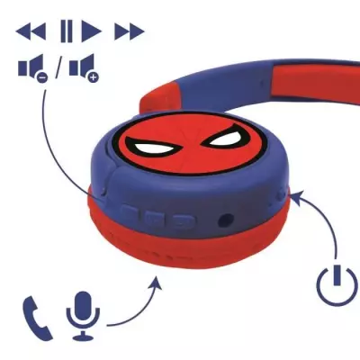 SPIDER-MAN - Casque 2 en 1 Bluetooth - Filaire confortable et pliable