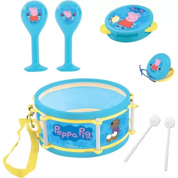 Lexibook - Set Musical Peppa Pig - 7 instruments - Rangement dans le tambour