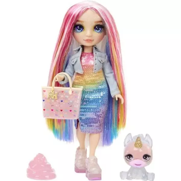 Rainbow High Poupée Mannequin avec Kit de Slime et Animal de Compagnie - Amaya (Rainbow) - Poupée Pailletée 28 cm avec Kit de