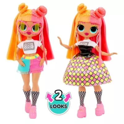 LOL Surprise OMG - Poupée Mannequin 24 cm - Neonlicious - 2 tenues av