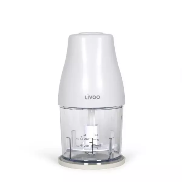 Hachoir - LIVOO - 300 ml - 400 W - 1 vitesse et fonction turbo - 2 lames en inox - Blanc