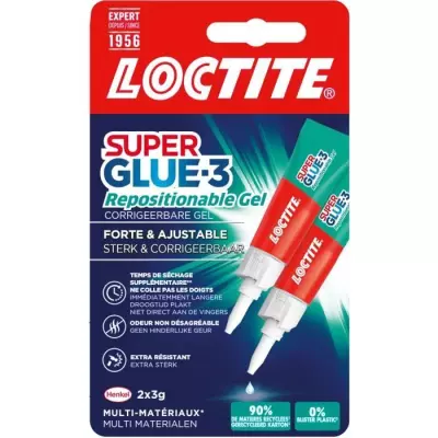 Colles Cyanoacrylates - LOCTITE - SUPERGLUE-3 - Repositionable - Gel 3