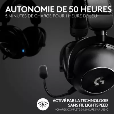 Casque gamer - Sans fil - Logitech G - Pro X 2 - Avec micro - Noir