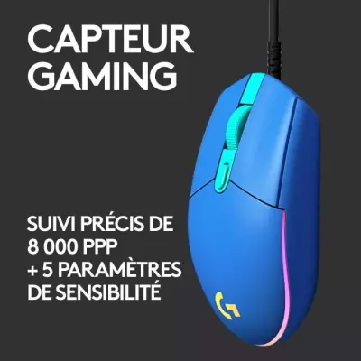 Souris gamer - Filaire - LOGITECH G - G203 - LIGHTSYNC - RGB - USB - B