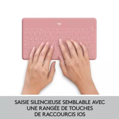 Clavier - Sans fil - Logitech - Keys to Go - 180g - AZERTY - Rose