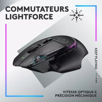 Souris gamer - Sans fil - Logitech G - G502 X Plus - Noir