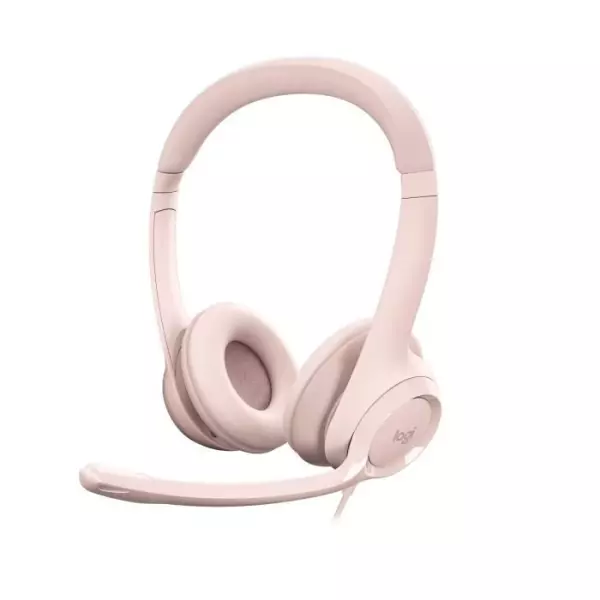 Casque - Filaire - Logitech - H390 - Stéréo, Microphone intégré, Antibruit - Rose