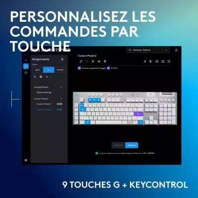 Clavier gamer - sans fil - Logitech G - G915 X - Switch tactile - AZER