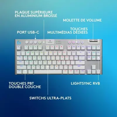 Clavier gamer - sans fil - Logitech G - G915 TKL X - Switch tactile -