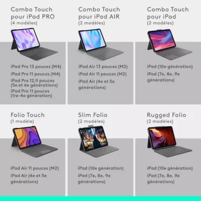 Étui clavier Combo Touch de Logitech pour iPad Air 11 pouces (M2)