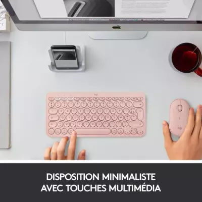 Clavier - Sans fil - Logitech - K380 - Pour Mac - AZERTY - Rose