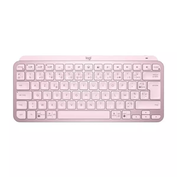 Clavier - Sans Fil - Logitech - MX Keys Mini - rétroéclairé - AZERTY - Rose