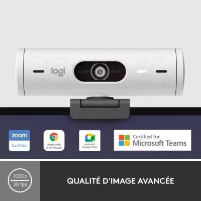 Webcam Logitech Brio 500 Webcam HD avec Deux Micros a Reduction de Bru