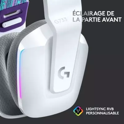 Clavier gamer - Sans fil - Logitech G - G733 Lightspeed - Blanc