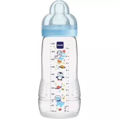 Biberon MAM Easy Active Dragon Bleu 330ml - a partir de 6 mois - Téti