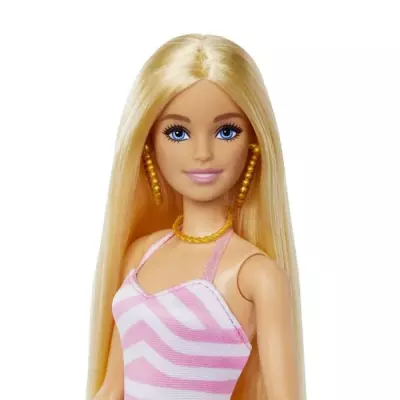 Barbie-Barbie Plage-Poupée blonde en maillot de bain et accessoires H