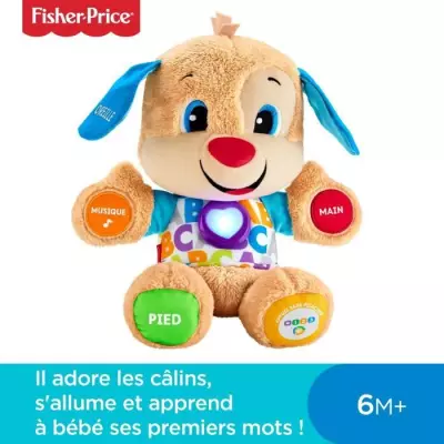 Fisher-Price - Nouveau Puppy Interactif - Peluche interactive - 6 mois