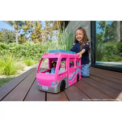 Barbie-Camping-Car Transformable de 76 cm HCD46