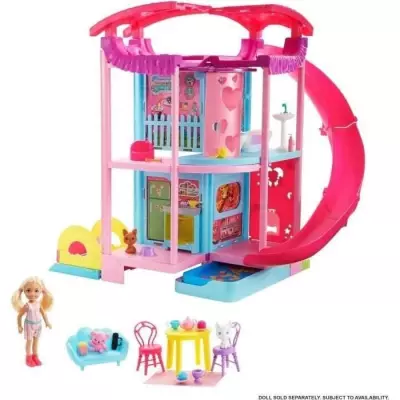 MATTEL L'incroyable Maison de Chelsea et ses animaux Barbie, 50 cm