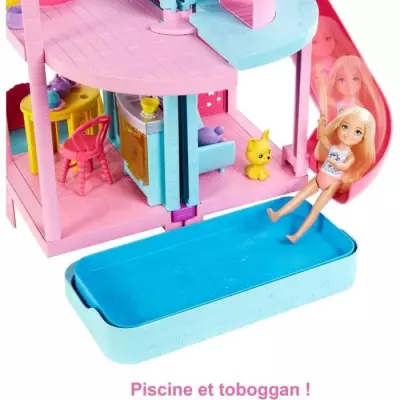 MATTEL L'incroyable Maison de Chelsea et ses animaux Barbie, 50 cm