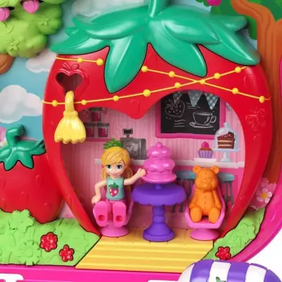 Polly Pocket-Ourson Fraise-Coffret et figurines, jouet de voyage HRD3