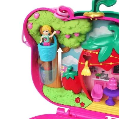 Polly Pocket-Ourson Fraise-Coffret et figurines, jouet de voyage HRD3