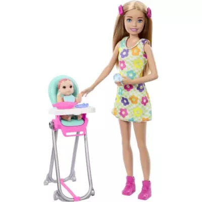 Barbie Skipper Coffret Babysitters Inc, 1 poupée, 1 bébé, accesso