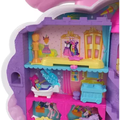 Polly Pocket-Licorne Arc-en-ciel-Coffret 2 poupées et tete a coiffer