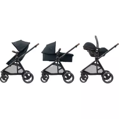 MAXI-COSI Poussette 2 en 1 Zelia 3, nacelle intégrée, 4 roues, Essen