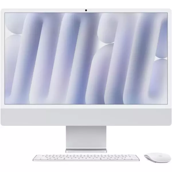 Apple iMac 24 ecran retina 4,5K 512Go SSD 24Go RAM Puce M4 CPU 10 coeurs GPU 10 coeurs Argent (2024)