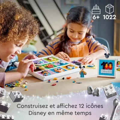 LEGO Disney 43221 100 Ans d'Icônes Disney, Création d'Art Mural avec