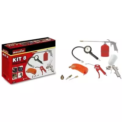 Kit d'accessoires air comprimé - MECAFER - 8 pieces - Gonflage et sou