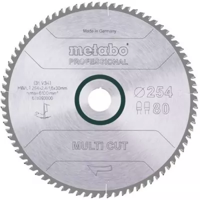 Lame de scie circulaire Pro - METABO - Multi Cut HW/CT 254x30,80FZ/TZ