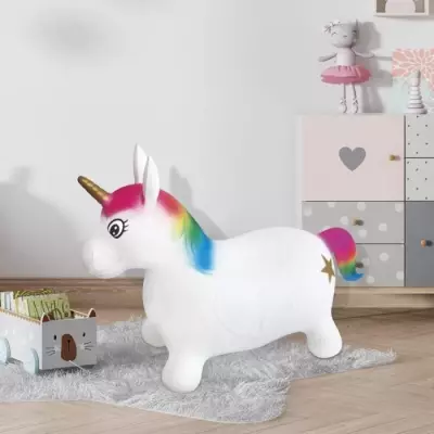 Ballon sauteur Licorne MONDO - PVC - Longueur 65cm - Pour enfants des