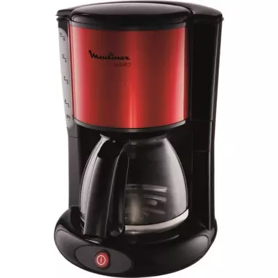 MOULINEX Subito Cafetiere filtre Rouge, 1,25L, 10-15 tasses, Porte-fil