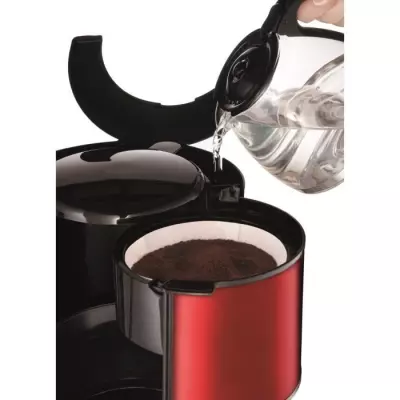 MOULINEX Subito Cafetiere filtre Rouge, 1,25L, 10-15 tasses, Porte-fil