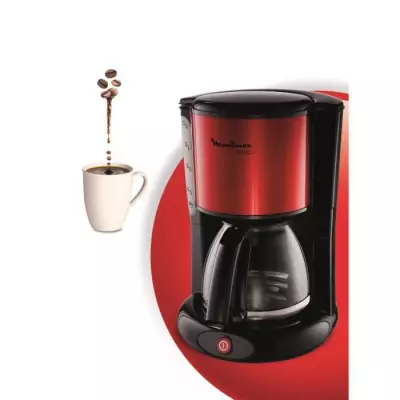 MOULINEX Subito Cafetiere filtre Rouge, 1,25L, 10-15 tasses, Porte-fil