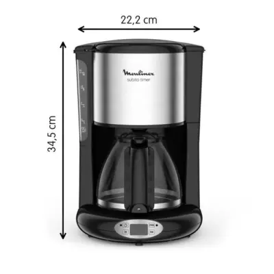 MOULINEX Subito Cafetiere filtre, 1,25 L, 10 a 15 tasses de café, Pro