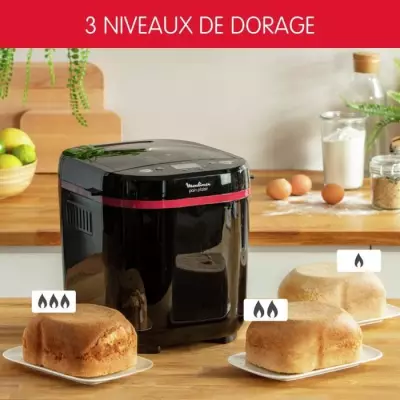 MOULINEX Machine a pain, 1 kg, 17 programmes, 3 niveaux de dorage, Pro