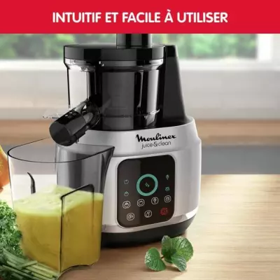 MOULINEX Juice & Clean Extracteur de jus, Technologie Easy Clean, Pres