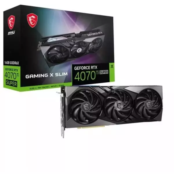 MSI - Carte graphique - NVIDIA GeForce RTX 4070 Ti SUPER 16G GAMING X SLIM