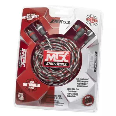 MTX ZNX5.2 Câble RCA ZeroNoise 5 metres symétrique 100% cuivre 3 bli